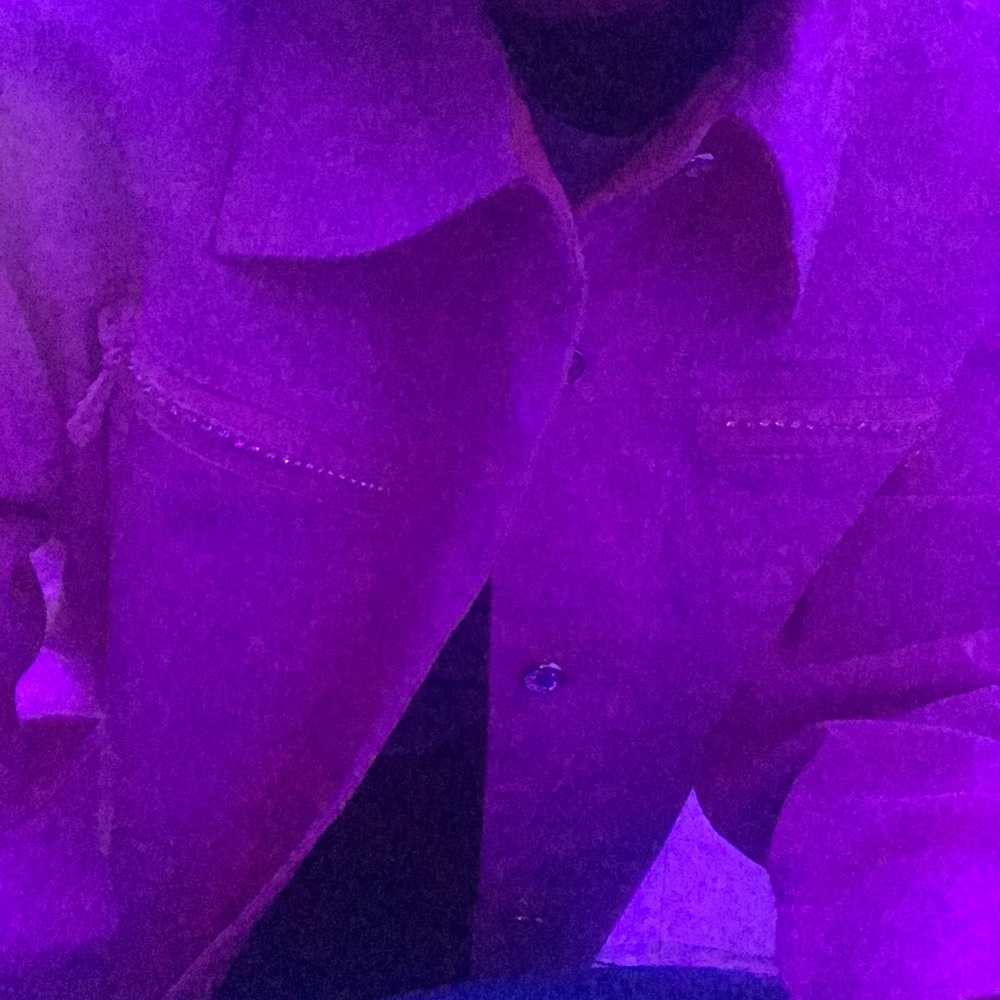 A retro pink denim jacket